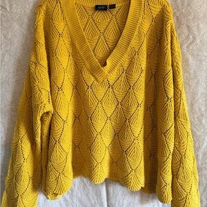 Daytrip Mustard V-Neck Women's Sweater